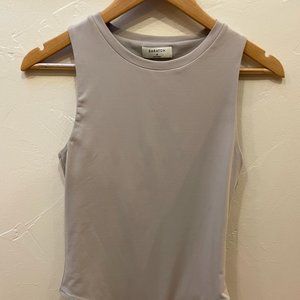 BABATON Contour Muscle Bodysuit Crew-Neck Bodysuit - Light Charcoal/Lavender